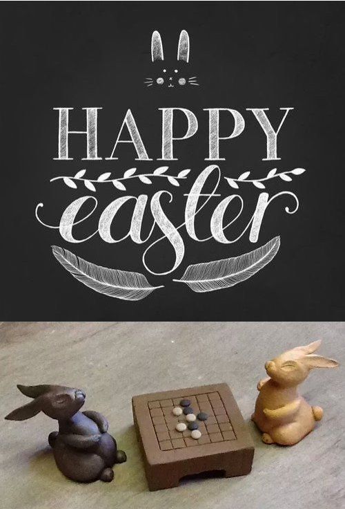 GoHappyEaster (immagini prese da https://www.lovethispic.com/uploaded_images/165137-Black-Happy-Easter.jpg e https://gogoigo.tumblr.com/image/83533020662 il 17 aprile 2022)